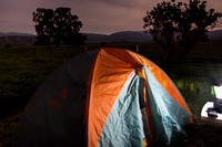 My lantern lights the tent