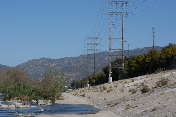 Concrete walls built to contain flooding