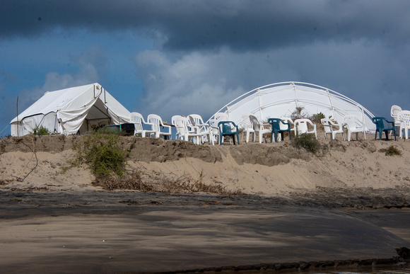 Whale Camp with Stormy Skies