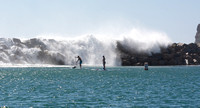 Breakers over the breakwater