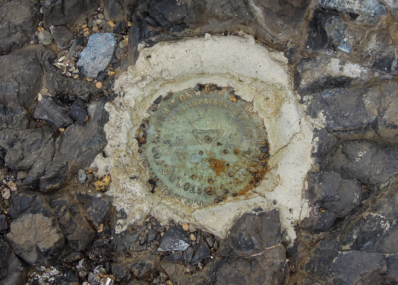 Surveyors Mark on the ridge above Wrigley