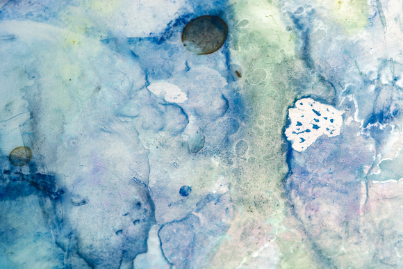 Macro Photograph of watercolor on the mixing Palette